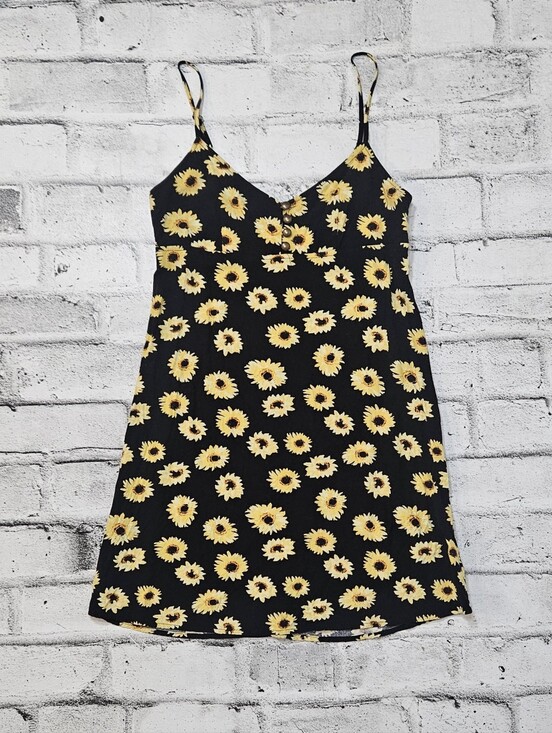 Urban Outfitters Dresses & Skirts - Urban Outfitters Sunflower Print Mini Dress XS Black Floral Slip